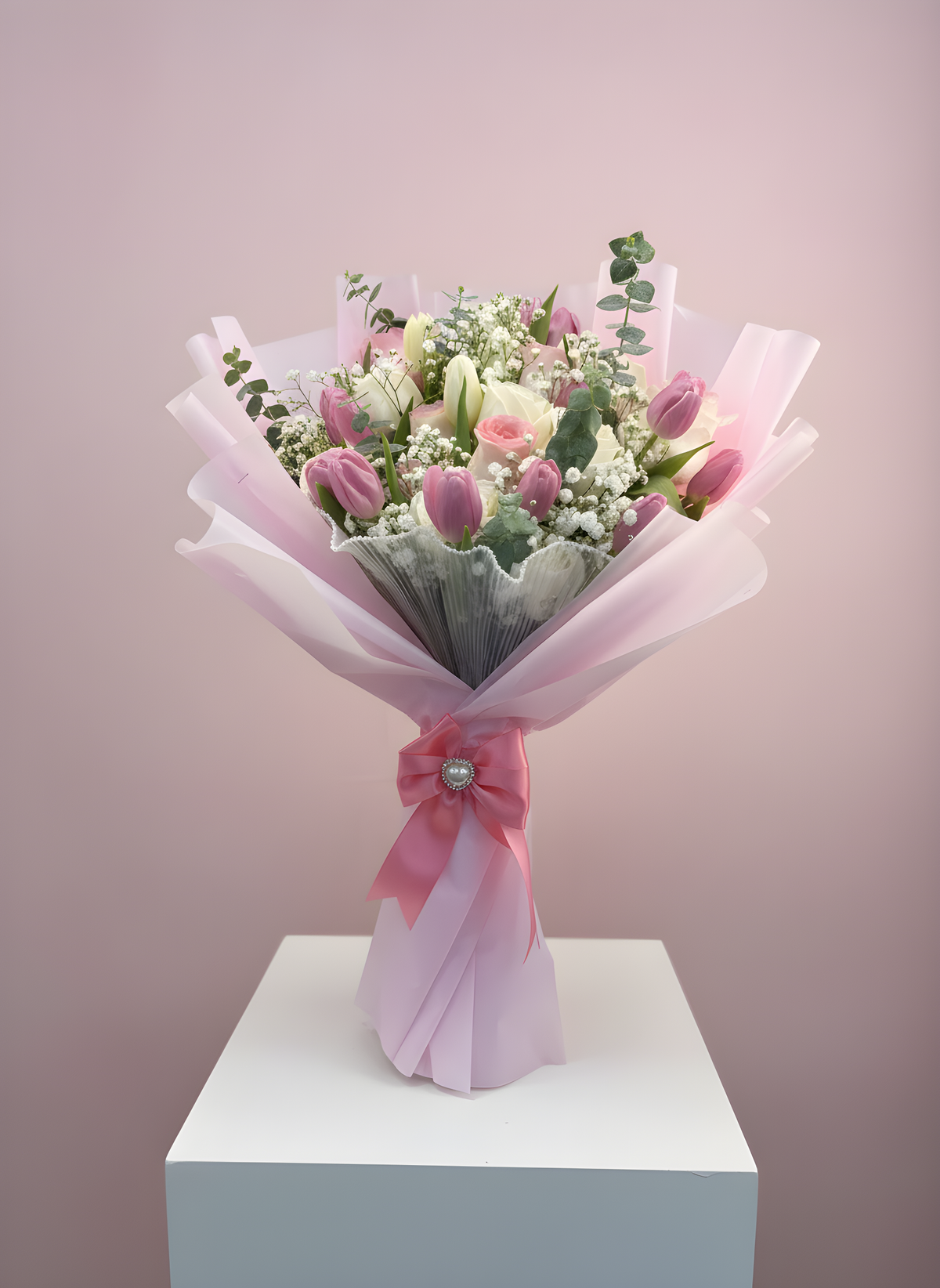 Mixed Bouquet W/ Coquette Wrapping